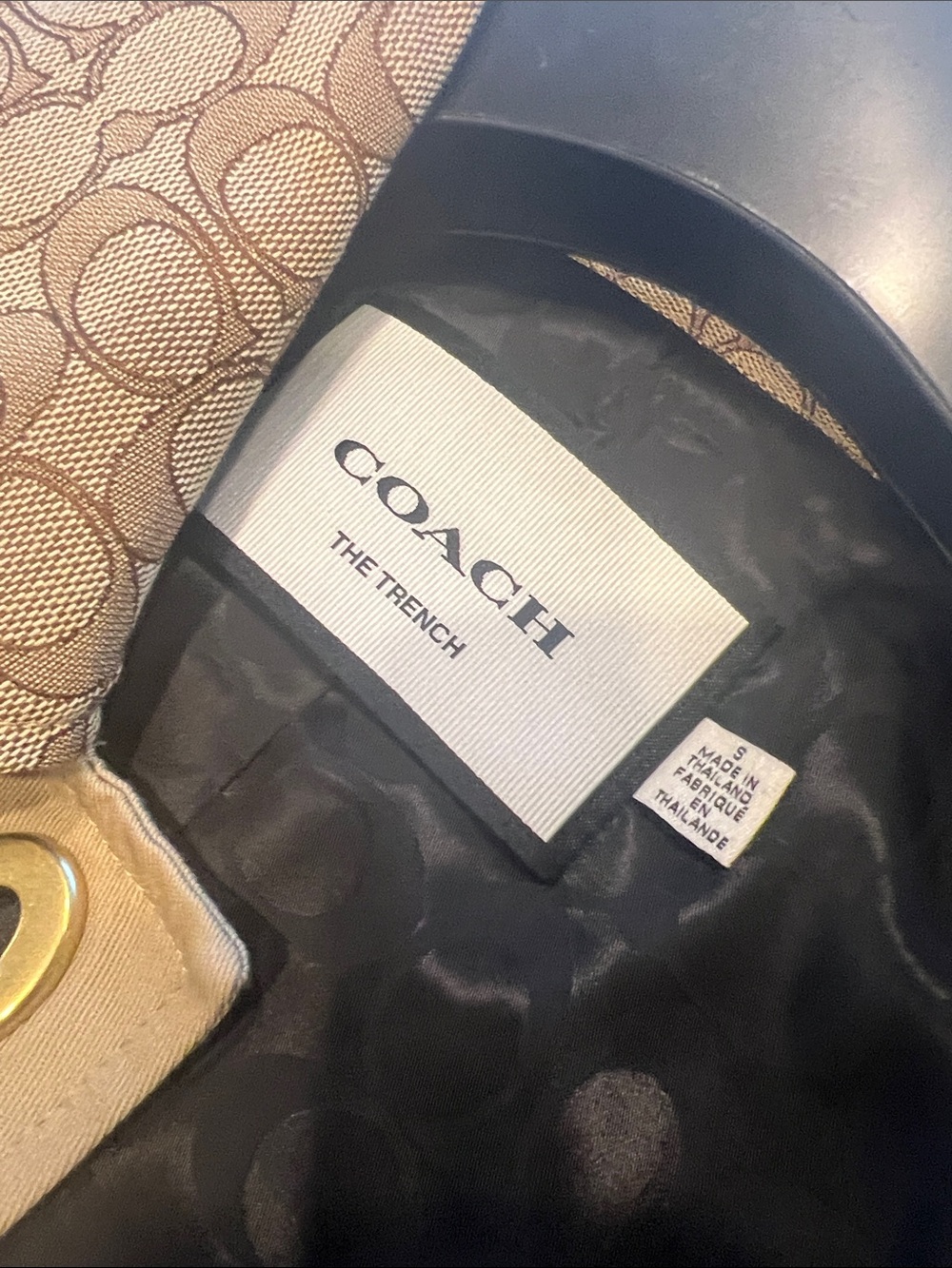 Coach Woman’s Tan Trench Coat with Signature Trim - Picture 6 of 11